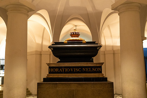 Lord Nelson’s crypt in St. Paul’s Cathedral
