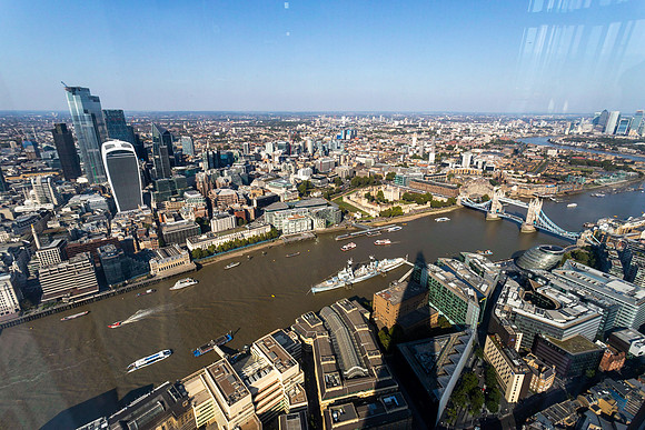 A view of London from the 72nd floor of the Shard